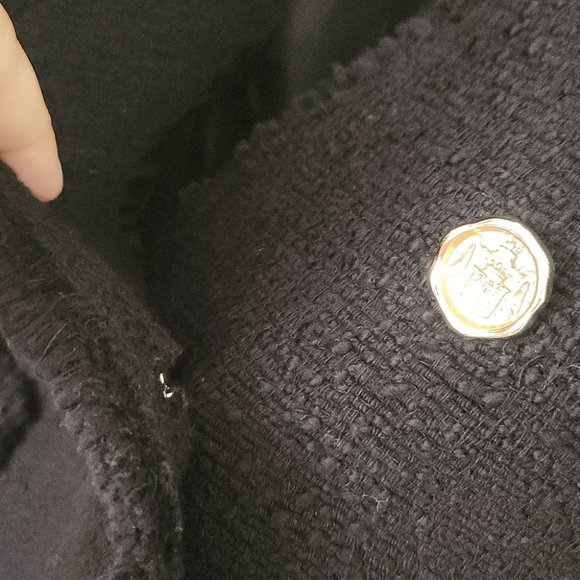 ZARA | Tweed blazer black golden buttons sz S - Picture 6 of 7